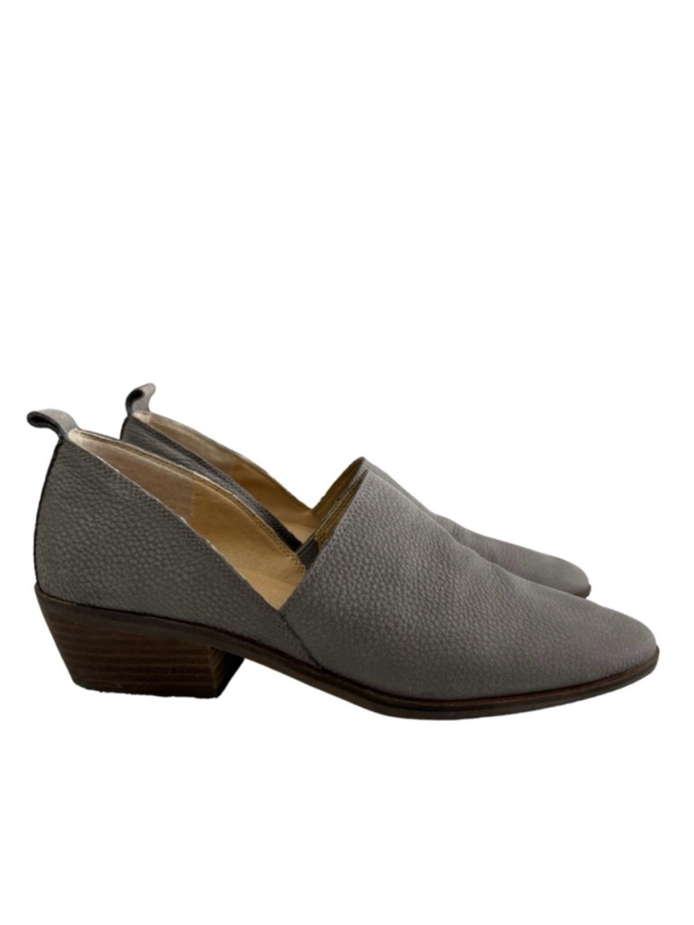 Lucky Brand Morriah D'orsay Leather Block Heel Low Ankle Booties Size 8.5M